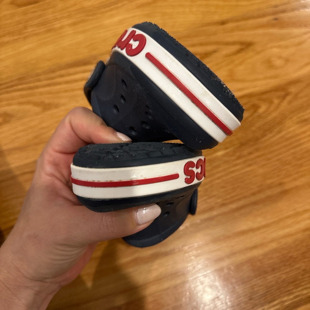CROCS Kids Navy and Red Clogs